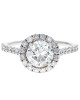 Diamond Halo Engagement Ring in White Gold